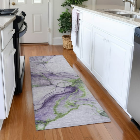 Addison Rugs Mayfield Premium Machine Washable Transitional Abstract Purple Runner Rug, 2'3" X 7'6" Machine Washable Transitional Abstract Purple Oversized Sherpa Throw Blanket