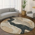 thumbnail image 1 of Addison Rugs Mayfield Premium Machine Washable Transitional Abstract Putty Round Rug, 8' x 8', 1 of 6