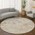 thumbnail image 1 of Addison Rugs Mayfield Premium Machine Washable Transitional Abstract Putty Round Rug, 8' x 8', 1 of 6