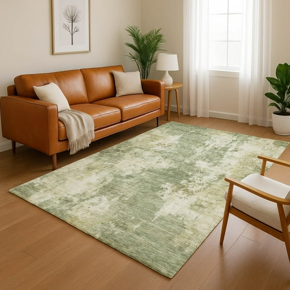 Addison Rugs Mayfield Premium Machine Washable Transitional Abstract Sage Rectangle Rug, 10' x 14'