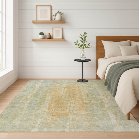 Addison Rugs Mayfield Premium Machine Washable Transitional Abstract Sage Rectangle Rug, 10' x 14'