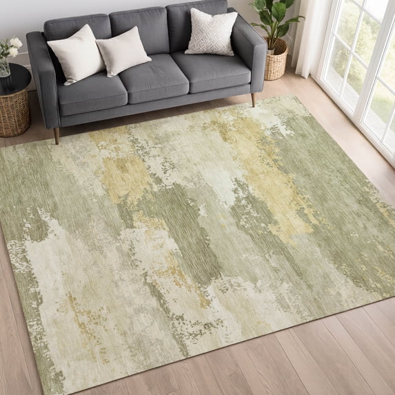 Addison Rugs Mayfield Premium Machine Washable Transitional Abstract Sage Rectangle Rug, 3' x 5'