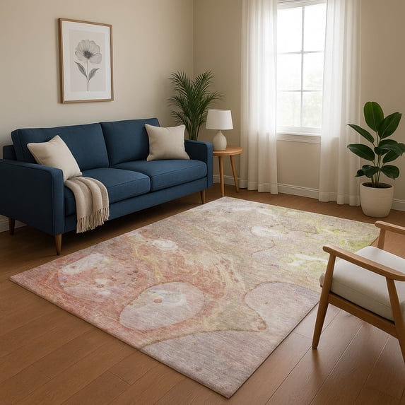 Addison Rugs Mayfield Premium Machine Washable Transitional Abstract Salmon Rectangle Rug, 2'6" x 3'10"