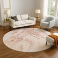 thumbnail image 1 of Addison Rugs Mayfield Premium Machine Washable Transitional Abstract Salmon Round Rug, 8' x 8', 1 of 6