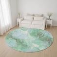 thumbnail image 1 of Addison Rugs Mayfield Premium Machine Washable Transitional Abstract Seafoam Round Rug, 8' x 8', 1 of 6