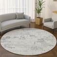 thumbnail image 1 of Addison Rugs Mayfield Premium Machine Washable Transitional Abstract Silver Round Rug, 8' x 8', 1 of 6