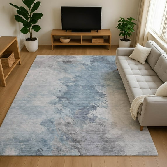 Addison Rugs Mayfield Premium Machine Washable Transitional Abstract Sky Rectangle Rug, 9' X 12' Machine Washable Transitional Abstract Sky Oversized Sherpa Throw Blanket