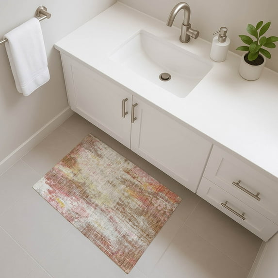 Addison Rugs Mayfield Premium Machine Washable Transitional Abstract Tan Rectangle Rug, 1'8" x 2'6"
