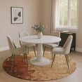 thumbnail image 1 of Addison Rugs Mayfield Premium Machine Washable Transitional Abstract Tan Round Rug, 8' x 8', 1 of 6