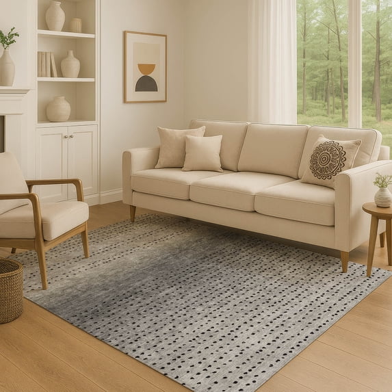 Addison Rugs Mayfield Premium Machine Washable Transitional Abstract Taupe Rectangle Rug, 10' x 14'