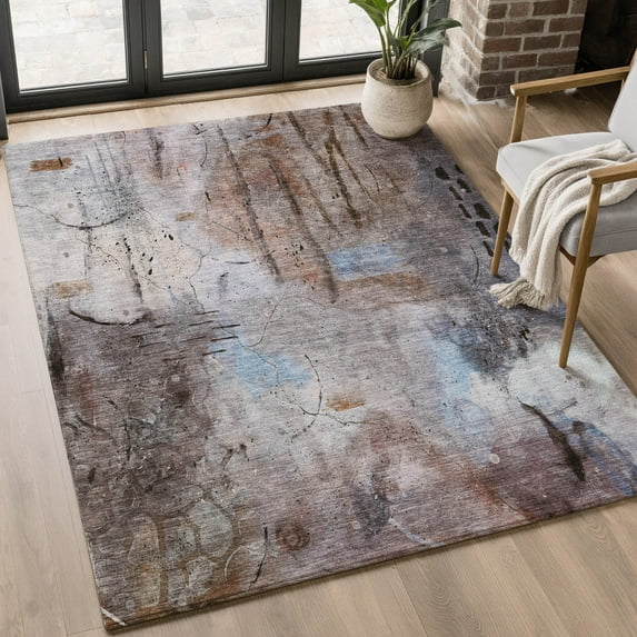 Addison Rugs Mayfield Premium Machine Washable Transitional Abstract Taupe Rectangle Rug, 8' x 10'