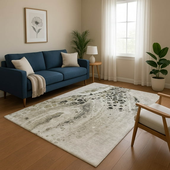 Addison Rugs Mayfield Premium Machine Washable Transitional Abstract Taupe Rectangle Rug, 9' x 12'