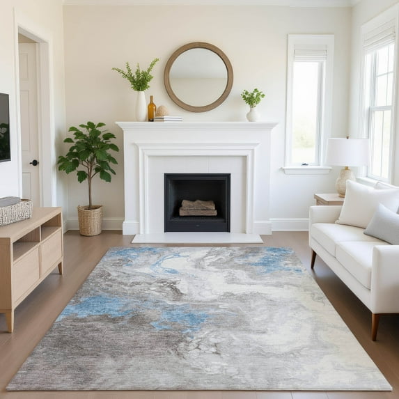 Addison Rugs Mayfield Premium Machine Washable Transitional Abstract Taupe Rectangle Rug, 9' x 12'