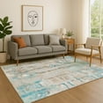 thumbnail image 1 of Addison Rugs Mayfield Premium Machine Washable Transitional Abstract Teal Rectangle Rug, 10' x 14', 1 of 6