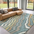 thumbnail image 1 of Addison Rugs Mayfield Premium Machine Washable Transitional Abstract Teal Rectangle Rug, 10' x 14', 1 of 9