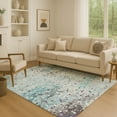 thumbnail image 1 of Addison Rugs Mayfield Premium Machine Washable Transitional Abstract Teal Rectangle Rug, 10' x 14', 1 of 7