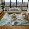 thumbnail image 1 of Addison Rugs Mayfield Premium Machine Washable Transitional Abstract Teal Rectangle Rug, 10' x 14', 1 of 7