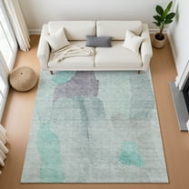 Addison Rugs Mayfield Premium Machine Washable Transitional Abstract Teal Rectangle Rug, 10' x 14'