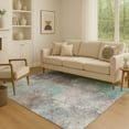 thumbnail image 1 of Addison Rugs Mayfield Premium Machine Washable Transitional Abstract Teal Rectangle Rug, 3' x 5', 1 of 7