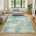 thumbnail image 1 of Addison Rugs Mayfield Premium Machine Washable Transitional Abstract Teal Rectangle Rug, 3' x 5', 1 of 6