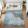 thumbnail image 1 of Addison Rugs Mayfield Premium Machine Washable Transitional Abstract Teal Rectangle Rug, 3' x 5', 1 of 7
