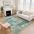 thumbnail image 1 of Addison Rugs Mayfield Premium Machine Washable Transitional Abstract Teal Rectangle Rug, 5' x 7'6", 1 of 6