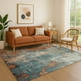 thumbnail image 1 of Addison Rugs Mayfield Premium Machine Washable Transitional Abstract Teal Rectangle Rug, 5' x 7'6", 1 of 7
