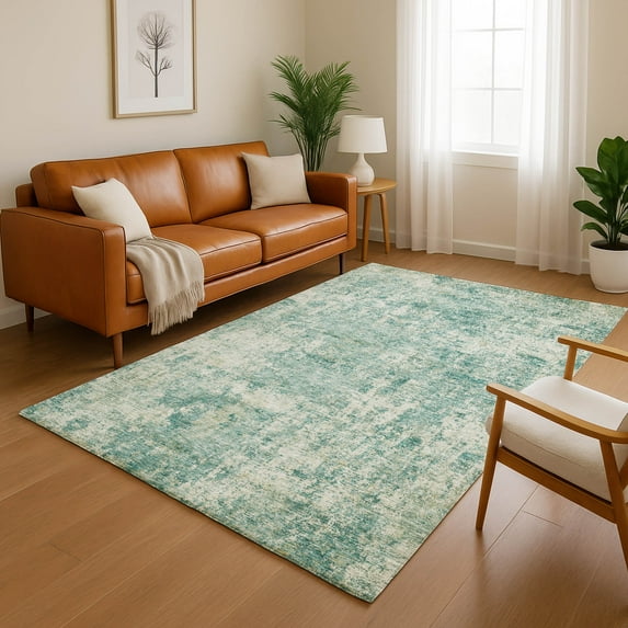Addison Rugs Mayfield Premium Machine Washable Transitional Abstract Teal Rectangle Rug, 9' X 12' Machine Washable Transitional Abstract Teal Oversized Sherpa Throw Blanket