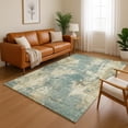 thumbnail image 1 of Addison Rugs Mayfield Premium Machine Washable Transitional Abstract Teal Rectangle Rug, 9' x 12', 1 of 6