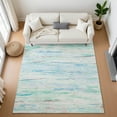 thumbnail image 1 of Addison Rugs Mayfield Premium Machine Washable Transitional Abstract Teal Rectangle Rug, 9' x 12', 1 of 7