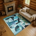 thumbnail image 1 of Addison Rugs Mayfield Premium Machine Washable Transitional Abstract Teal Rectangle Rug, 9' x 12', 1 of 7