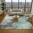 thumbnail image 1 of Addison Rugs Mayfield Premium Machine Washable Transitional Abstract Teal Rectangle Rug, 9' x 12', 1 of 7