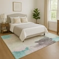 thumbnail image 1 of Addison Rugs Mayfield Premium Machine Washable Transitional Abstract Teal Rectangle Rug, 9' x 12', 1 of 7