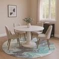 thumbnail image 1 of Addison Rugs Mayfield Premium Machine Washable Transitional Abstract Teal Round Rug, 8' x 8', 1 of 6