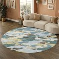 thumbnail image 1 of Addison Rugs Mayfield Premium Machine Washable Transitional Abstract Teal Round Rug, 8' x 8', 1 of 8