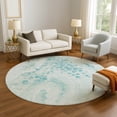thumbnail image 1 of Addison Rugs Mayfield Premium Machine Washable Transitional Abstract Teal Round Rug, 8' x 8', 1 of 6