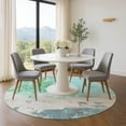 thumbnail image 1 of Addison Rugs Mayfield Premium Machine Washable Transitional Abstract Teal Round Rug, 8' x 8', 1 of 6