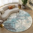 thumbnail image 1 of Addison Rugs Mayfield Premium Machine Washable Transitional Abstract Teal Round Rug, 8' x 8', 1 of 8