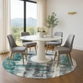 thumbnail image 1 of Addison Rugs Mayfield Premium Machine Washable Transitional Abstract Teal Round Rug, 8' x 8', 1 of 6