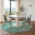 thumbnail image 1 of Addison Rugs Mayfield Premium Machine Washable Transitional Abstract Teal Round Rug, 8' x 8', 1 of 6