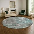 thumbnail image 1 of Addison Rugs Mayfield Premium Machine Washable Transitional Abstract Teal Round Rug, 8' x 8', 1 of 6