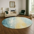 thumbnail image 1 of Addison Rugs Mayfield Premium Machine Washable Transitional Abstract Teal Round Rug, 8' x 8', 1 of 6
