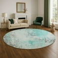 thumbnail image 1 of Addison Rugs Mayfield Premium Machine Washable Transitional Abstract Teal Round Rug, 8' x 8', 1 of 6