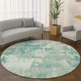 thumbnail image 1 of Addison Rugs Mayfield Premium Machine Washable Transitional Abstract Teal Round Rug, 8' x 8', 1 of 6