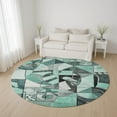 thumbnail image 1 of Addison Rugs Mayfield Premium Machine Washable Transitional Abstract Teal Round Rug, 8' x 8', 1 of 6