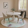 thumbnail image 1 of Addison Rugs Mayfield Premium Machine Washable Transitional Abstract Teal Round Rug, 8' x 8', 1 of 6