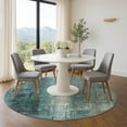 thumbnail image 1 of Addison Rugs Mayfield Premium Machine Washable Transitional Abstract Teal Round Rug, 8' x 8', 1 of 6