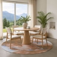 thumbnail image 1 of Addison Rugs Mayfield Premium Machine Washable Transitional Abstract Terracotta Round Rug, 8' x 8', 1 of 6