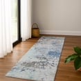 thumbnail image 1 of Addison Rugs Mayfield Premium Machine Washable Transitional Abstract Turquoise Runner Rug, 2'3" x 7'6", 1 of 6