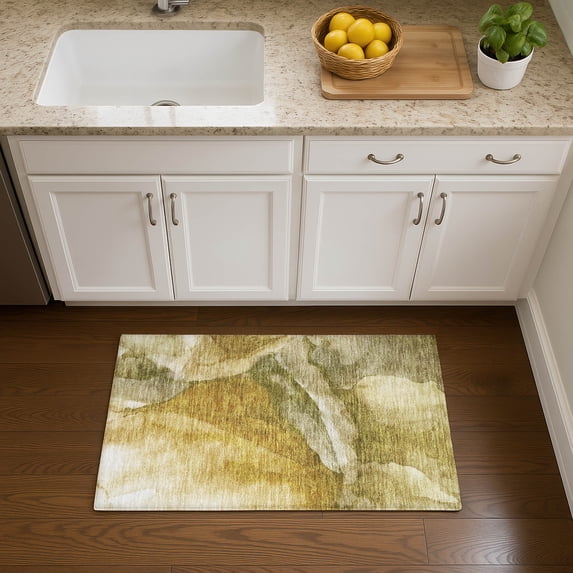Addison Rugs Mayfield Premium Machine Washable Transitional Abstract Wheat Rectangle Rug, 1'8" x 2'6"